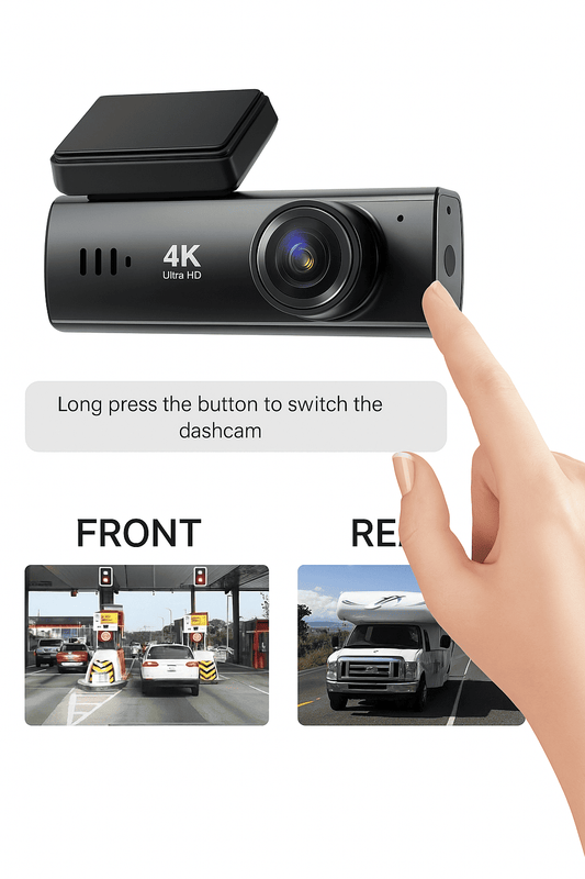 A207 Dual Lens 4K Dash Cam – Switch Between Front and Rear Camera with One Button