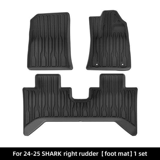 Custom floor mat set for BYD Shark 6 2024-2025, right-hand drive front and rear TPE car mats, durable waterproof all-weather protection