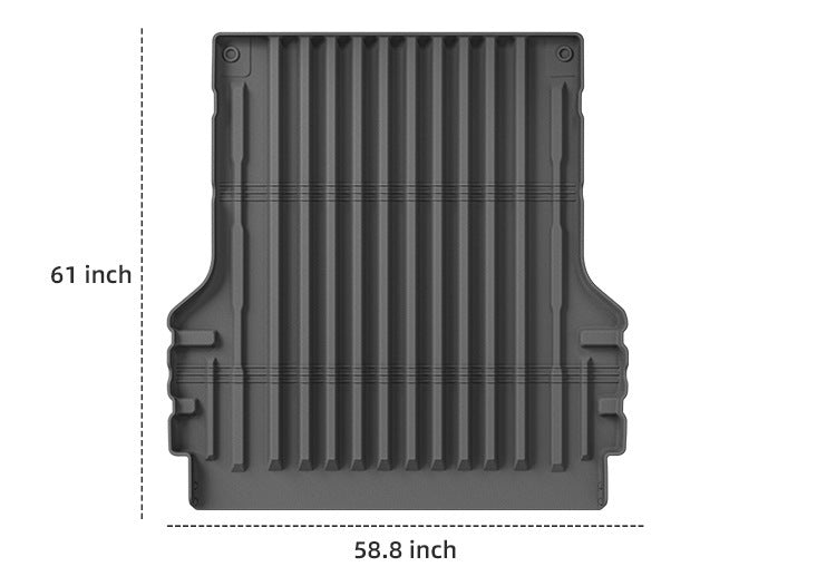 BYD Shark 6 rear trunk bed mat 2024-2025 with exact size 58.8 inches width, heavy-duty waterproof TPE liner for pickup cargo area