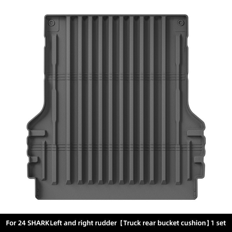 Rear trunk bed mat for BYD Shark 6 2024-2025, heavy-duty waterproof TPE liner for pickup cargo area, durable all-weather protection