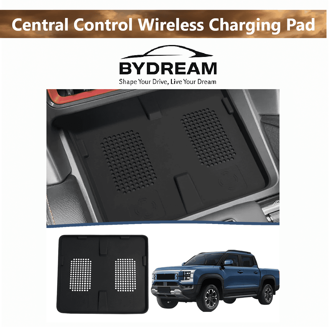 BYD Shark 6 wireless charging silicone pad for center console – BYDREAM accessory