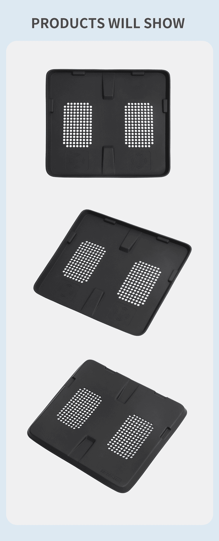Multi-angle display of BYD Shark 6 wireless charging silicone pad – top view, side view, and angled perspective