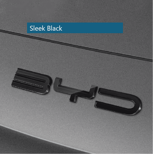 Gloss black front bumper emblem decal installed on BYD Sealion 6, featuring sleek 3D ABS letters for enhanced style