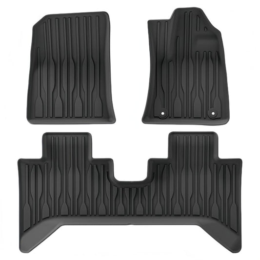 TPE front and rear floor mat set for BYD ATTO 3 – waterproof, anti-slip, custom fit all-weather interior protection.