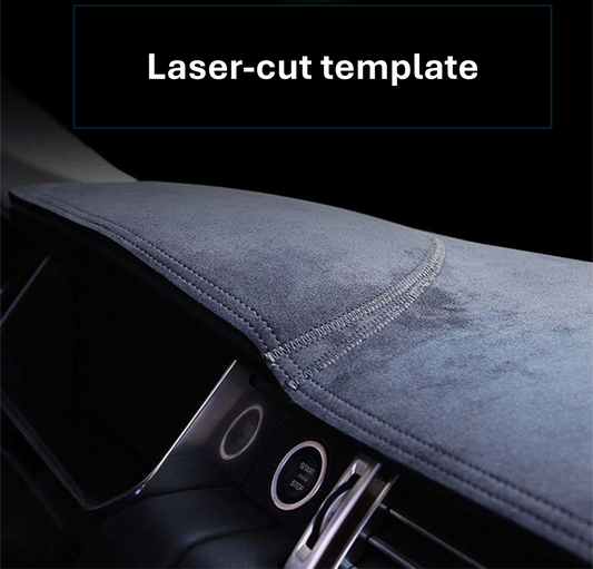Close-up of BYD ATTO 3 dashboard sunshade mat showing laser-cut suede material and detailed stitching