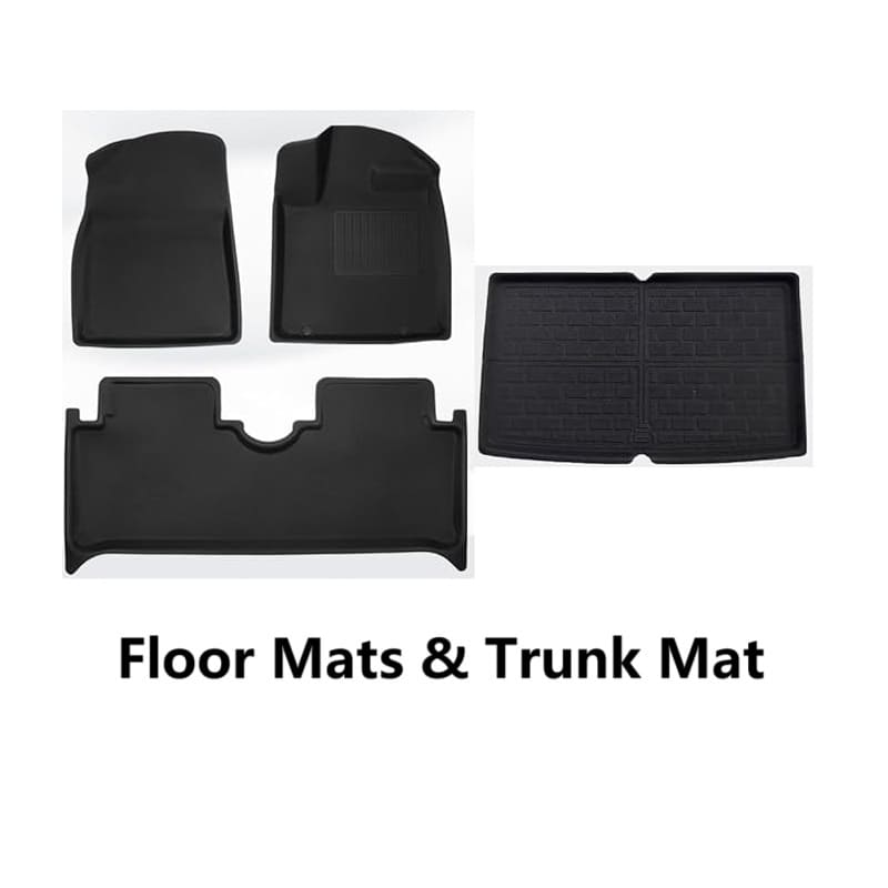 Complete floor and trunk mat set for BYD Dolphin, includes front, rear, and cargo area protection