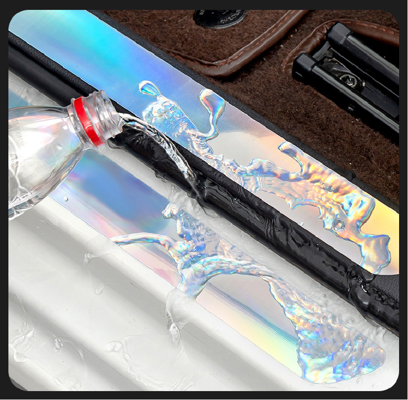 Waterproof test for BYD door sill sticker – iridescent finish repels water effectively