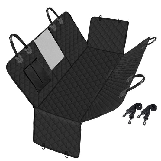 Unfolded waterproof pet dog car seat cover with mesh window and side flaps designed for BYD rear seats