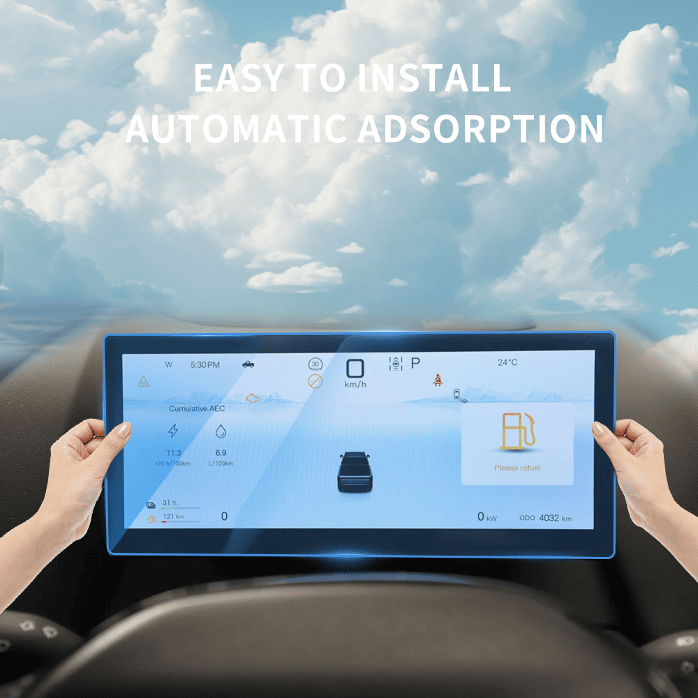 Installation demonstration of BYD touchscreen protector with auto adsorption feature