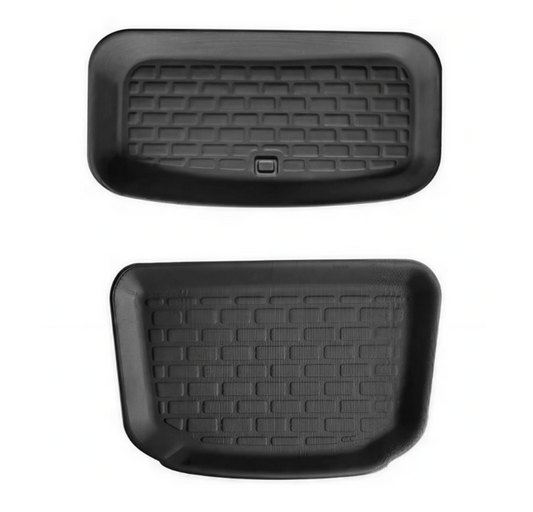 Black XPE storage liner set for BYD Seal including front centre console and rear storage tray