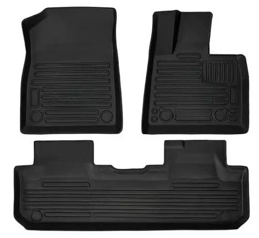 Custom fit TPE floor mats for BYD Sealion 6 showing front and rear mat design.