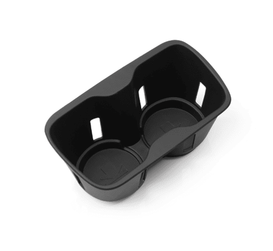 Black anti-slip cup holder insert for BYD Sealion 7, isolated on white background, showing dual-slot design and side grips.