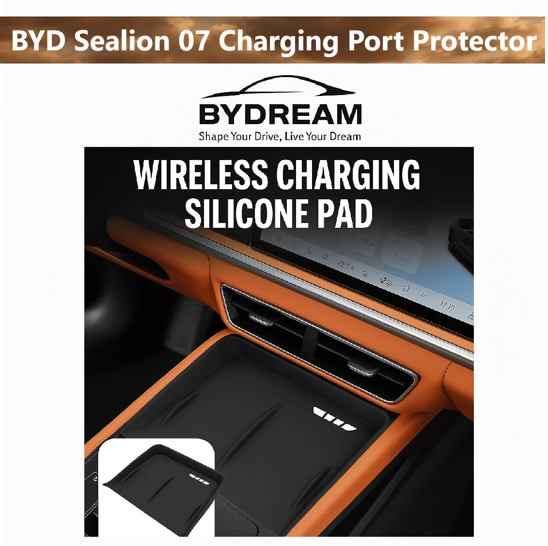 Wireless Charging Silicone Pad for BYD Sealion 7 – Non-Slip Custom Fit Interior Accessory