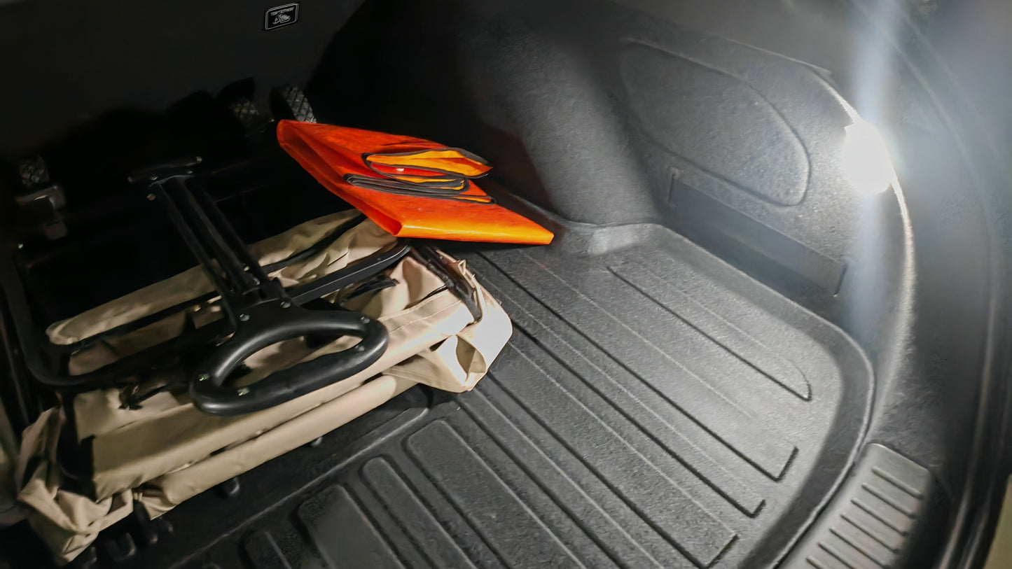 BYD Sealion 8 7-seater rear cargo boot liner installed behind third-row seats with stroller storage