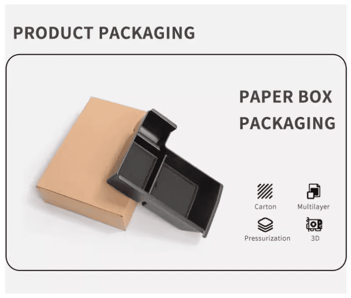 Paper box packaging for BYD Sealion 6 armrest organizer – protective carton
