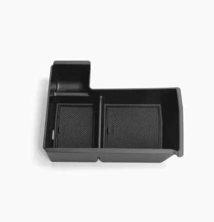 Top view of empty BYD Sealion 6 armrest box organizer with compartments