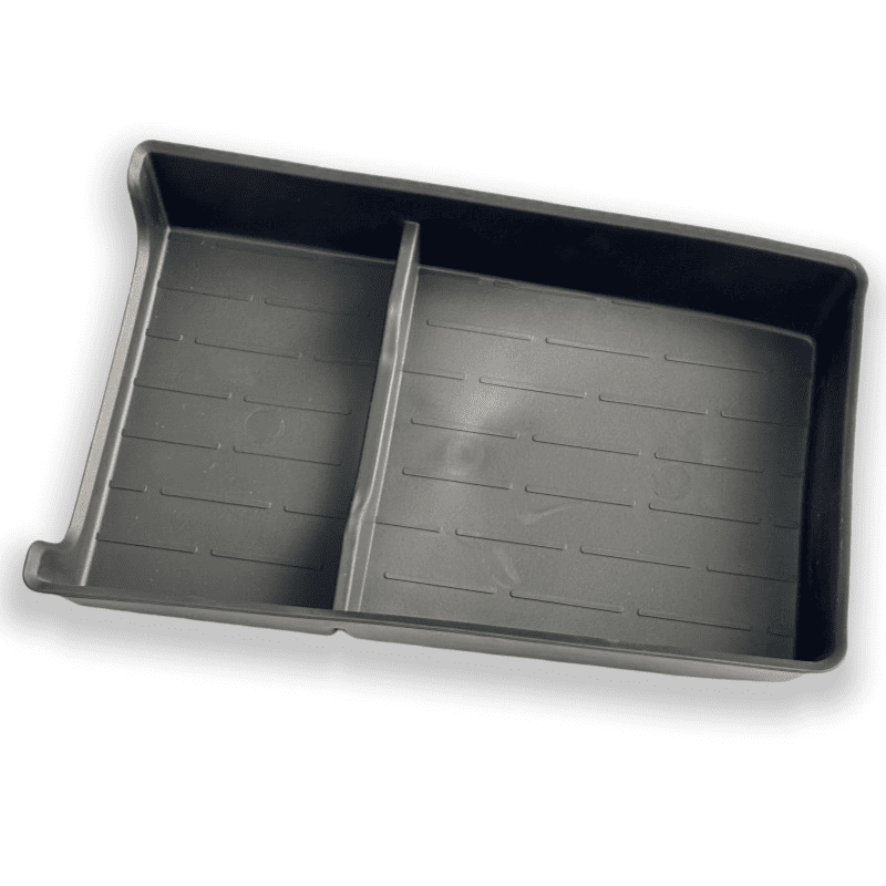 Lower console organizer tray for BYD Sealion 7 (2024+), showcasing dual-compartment design and textured interior for organized car storage.