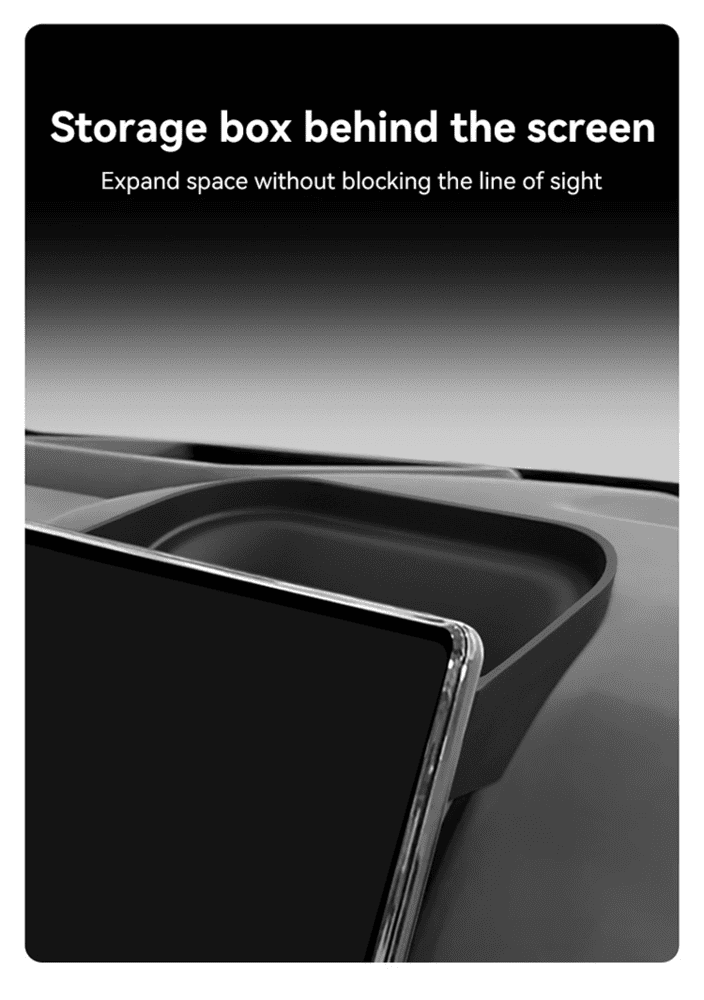 Center console screen storage box for BYD Shark 6 – expands space behind screen without blocking visibility