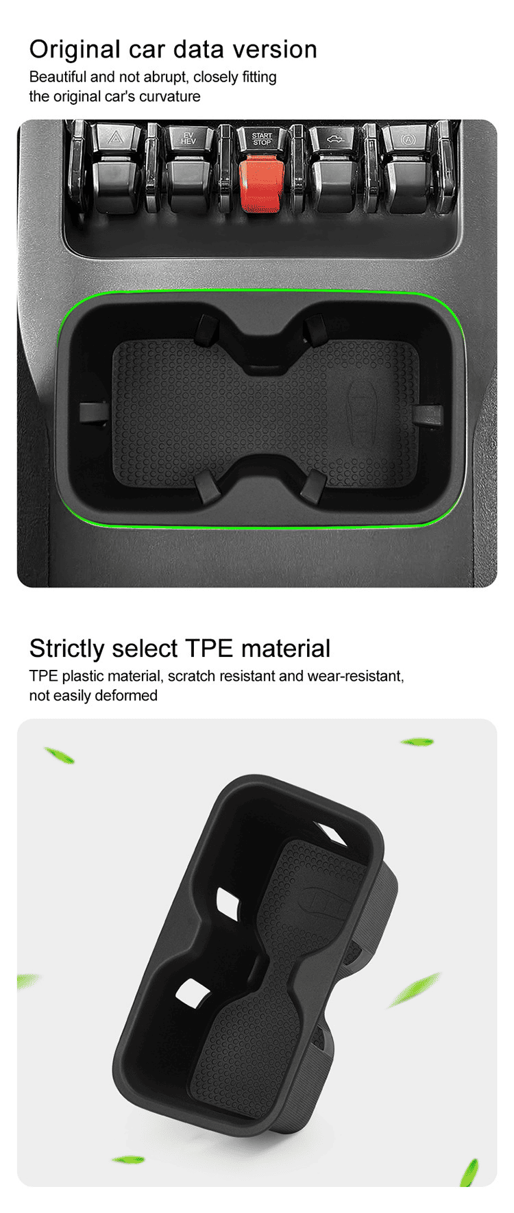 BYD Shark 6 Cup Holder Insert – Precision Fit with Original Car Curvature & Durable TPE Material