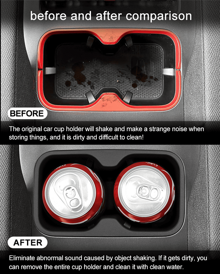 Before and After Comparison – BYD Shark 6 Cup Holder Insert Improves Cleanliness and Noise Reduction