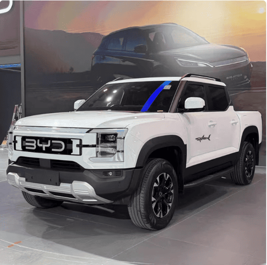 Black Shark Side Decal applied on BYD Shark 6 Pickup - side view