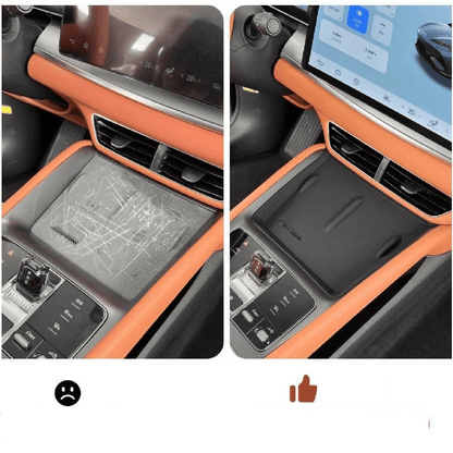 Before and After Comparison – BYD Sealion 7 Wireless Charging Pad Protection with Anti-Scratch Silicone Mat