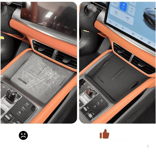 Before and After Comparison – BYD Sealion 7 Wireless Charging Pad Protection with Anti-Scratch Silicone Mat