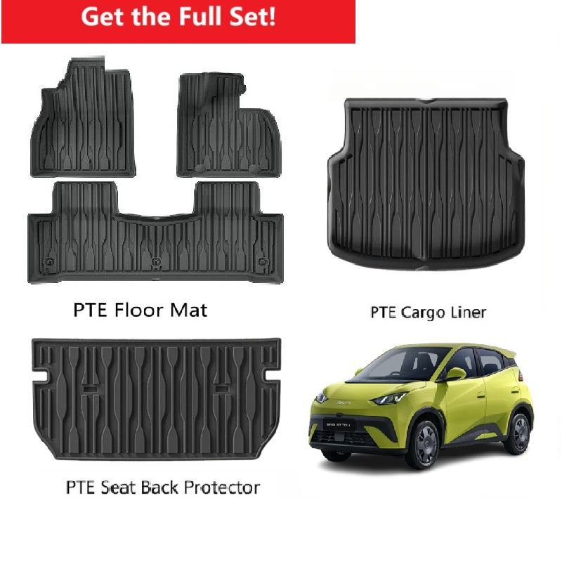 Car floor mat, cargo liner, and seat back protector of full set for BYD ATTO 1