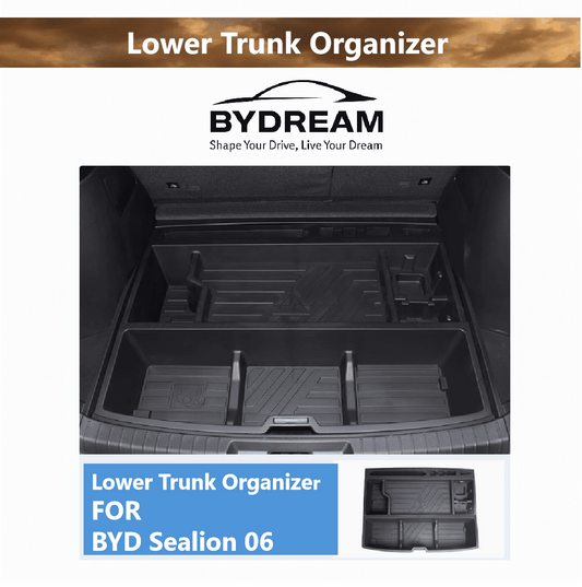 Custom ABS lower trunk organizer for BYD Sealion 6, segmented storage box for tools, cables, and gear, fits 2024–2025 models



