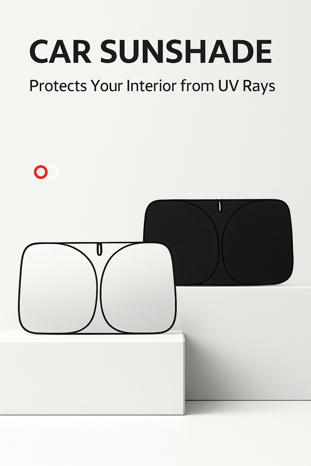 BYD windshield sunshade in black and silver, designed to protect car interiors from UV rays