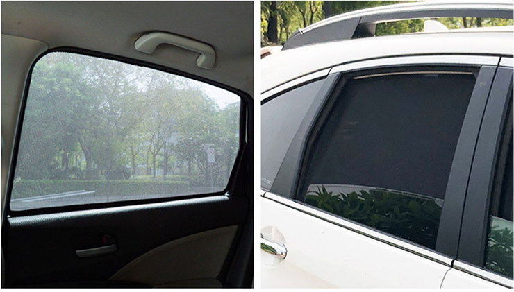 BYD Sealion 7 magnetic window sunshade with window partially open

