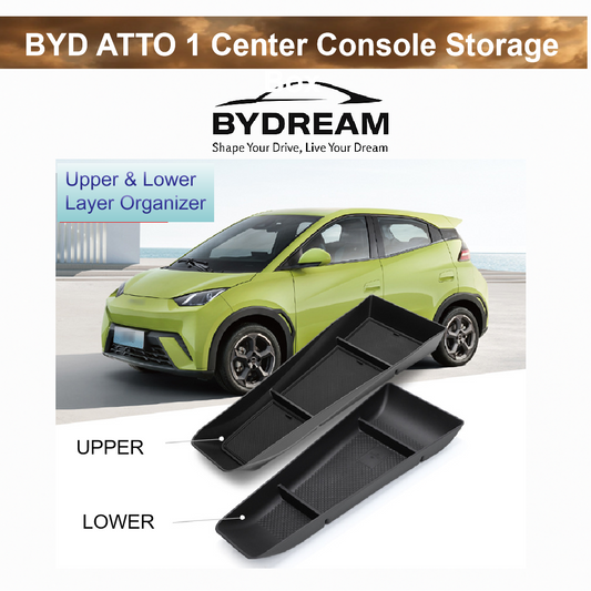 BYD ATTO 1 center console storage box with upper and lower layer organizer
