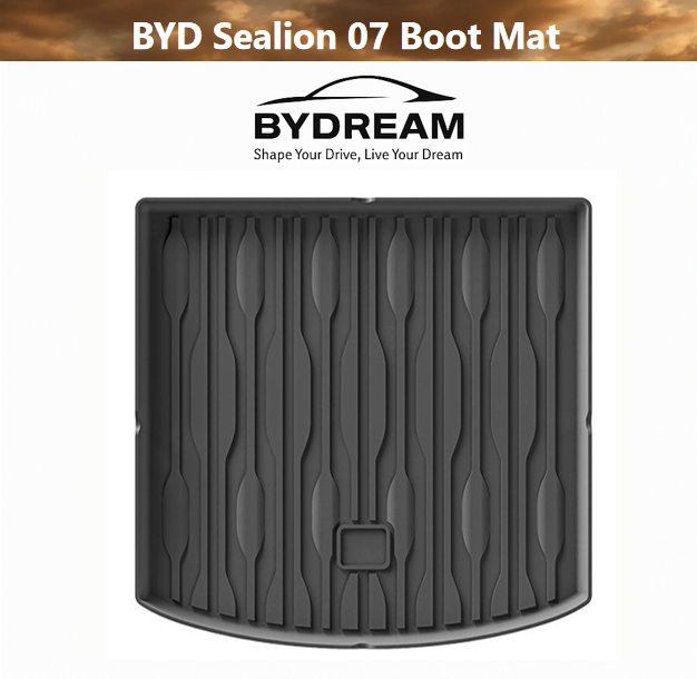 Custom TPE boot mat for BYD Sealion 7 cargo area with raised edge waterproof design