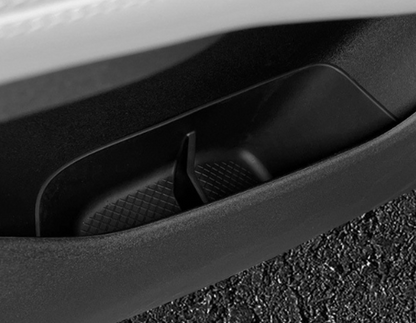 Close-up of BYD ATTO 1 door pocket organizer insert showing divider compartments and textured base to keep the lower door bin tidy and organised (Australia)