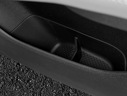 BYD ATTO 1 door pocket organizer insert close-up showing divider tray and textured base inside the lower door bin for tidy interior storage (Australia)