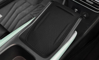 BYD ATTO 1 centre console wireless charging pad with non-slip silicone mat installed, anti-scratch organiser for the charging area (Australia)