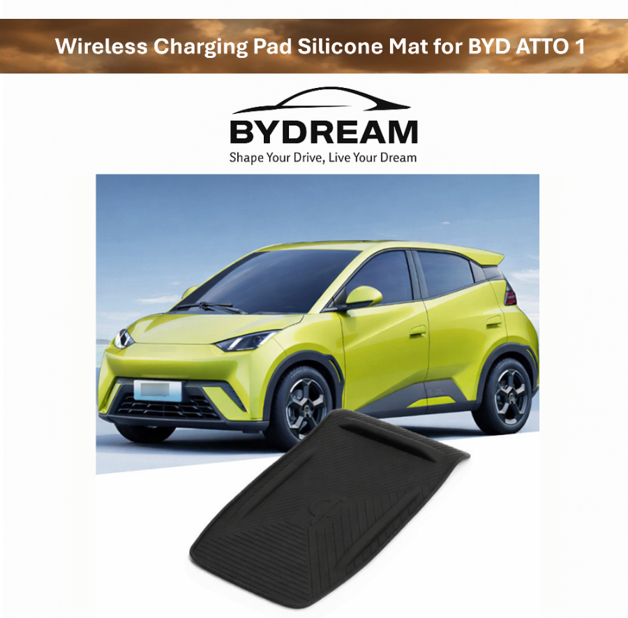 BYD ATTO 1 wireless charging pad silicone mat for the centre console, non-slip anti-scratch accessory to keep the charging area tidy (Australia)
