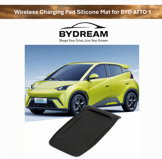 BYD ATTO 1 wireless charging pad silicone mat for the centre console, non-slip anti-scratch accessory to keep the charging area tidy (Australia)