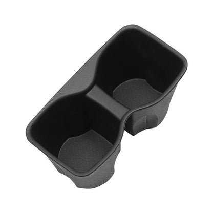 Black non-slip cup holder insert for BYD ATTO 2 (2025+) centre console, double-slot TPE cup holder liner with textured base to reduce rattling and protect against spills.