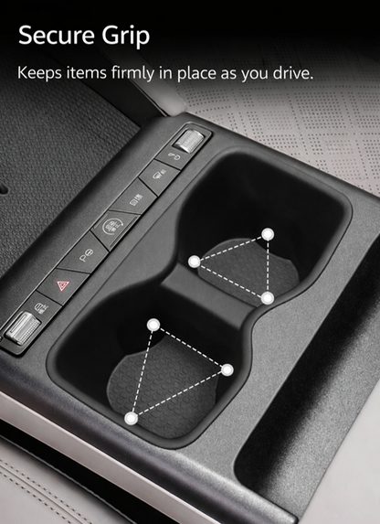 BYD ATTO 2 (2025+) centre console cup holder insert showing secure-grip, anti-slip textured base to keep drinks and small items firmly in place while driving.