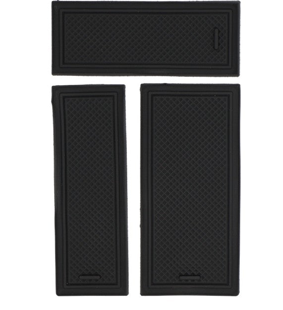 BYDream non-slip rubber liner inserts (3pcs) for BYD ATTO 2 centre console organiser (2025+), textured anti-rattle mats to keep coins, keys and small items secure and quiet.