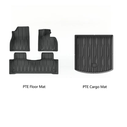 Complete floor and trunk mat set for BYD ATTO 3 – waterproof PTE material, all-weather protection, easy to clean and install.
