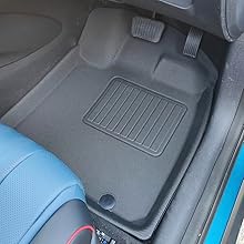 Driver-side TPR+XPE floor mat for BYD Dolphin 2022–2025, black waterproof and dustproof liner with raised edges.


