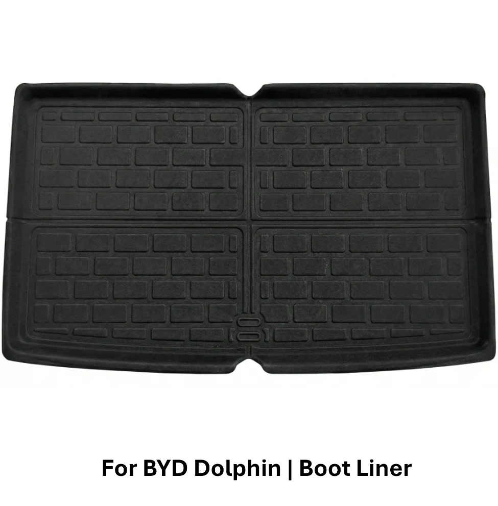 XPE boot liner included in BYD Dolphin full interior protection set providing rear cargo area waterproof protection