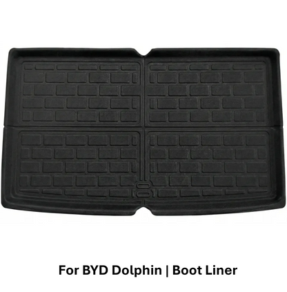XPE boot liner included in BYD Dolphin full interior protection set providing rear cargo area waterproof protection