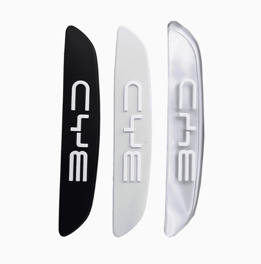 BYD door edge guard anti-collision strips in black, white, and transparent colors
