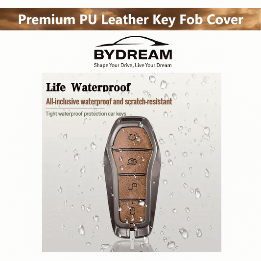 Premium PU Leather Key Fob Cover for BYD – Waterproof and Scratch-Resistant Car Accessories
