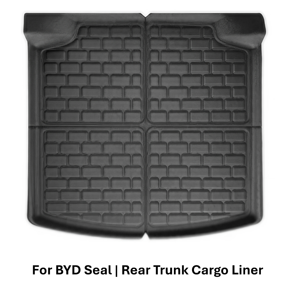 BYD Seal XPE full interior mat set rear trunk cargo liner component on white background