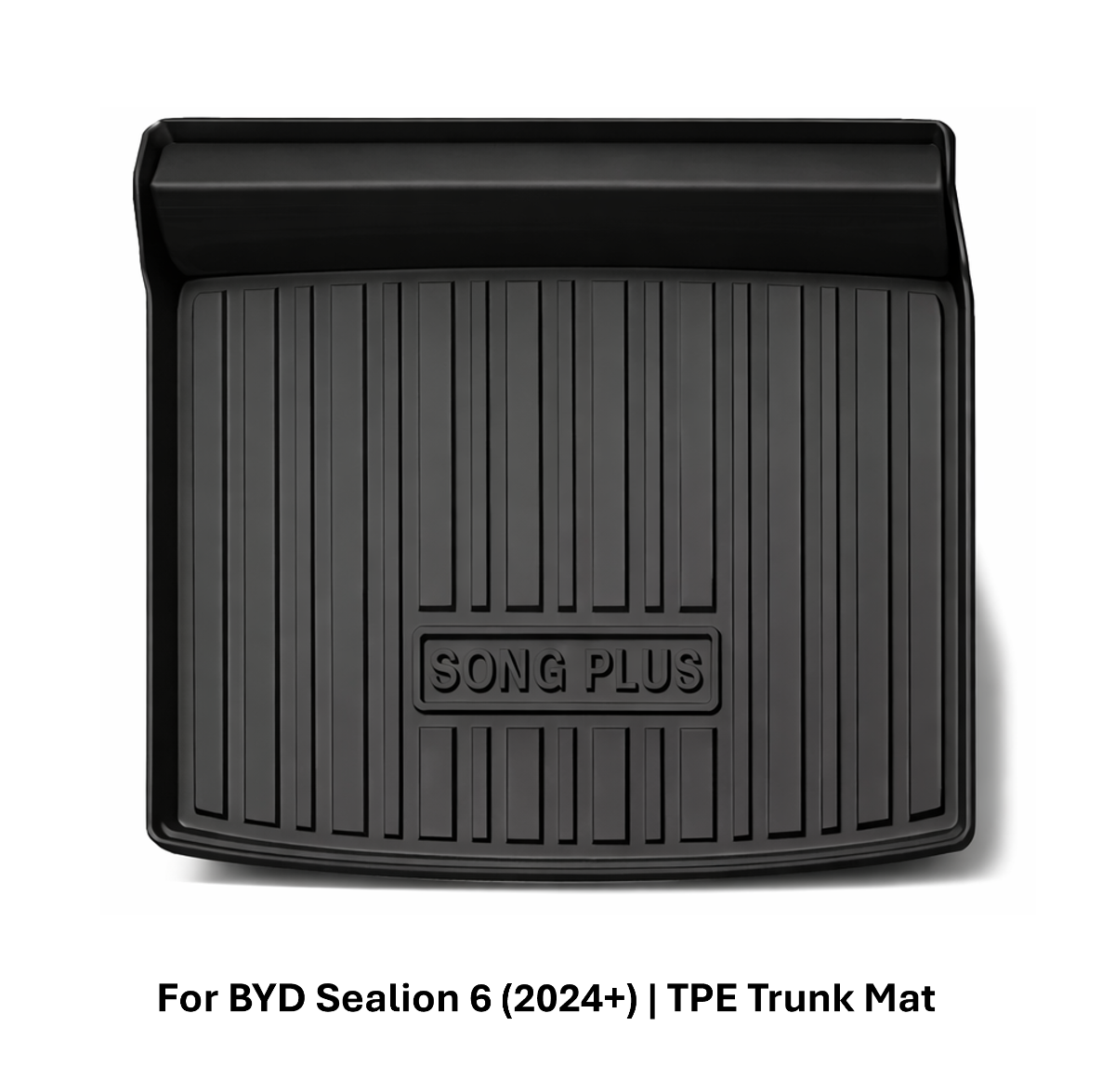 Black TPE trunk mat for BYD Sealion 6 with raised edge cargo protection