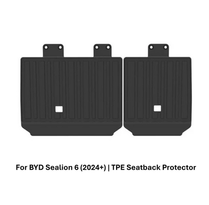 Black TPE seatback protectors for BYD Sealion 6 rear seat protection